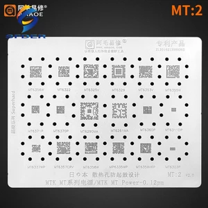 0.12MM Amaoe BGA Stencil Reballing MT1 MT2 Cho MTK Power IC MT Chip Hàn Bóng Chân Thiếc Cây Lưới Lỗ Vuông