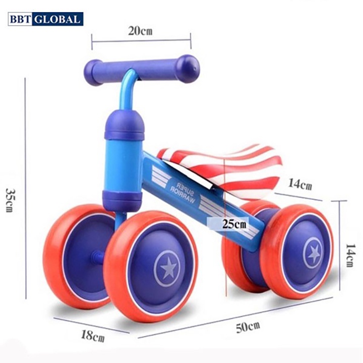 Kích thước xe chòi chân BBT Global Q4