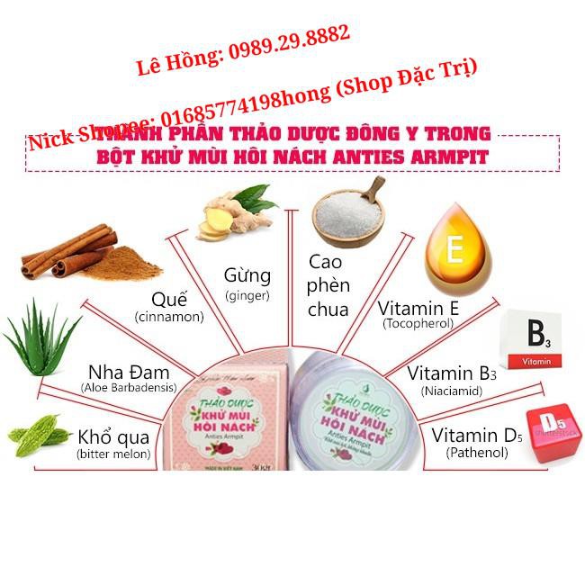 (Chính Hãng) Thảo mộc Khử mùi Hôi Nách Hồng, khử mùi Hôi Chân, Thảo dược Khử mùi, Giảm mồ hồi, Giảm Thâm Nách hiệu quả