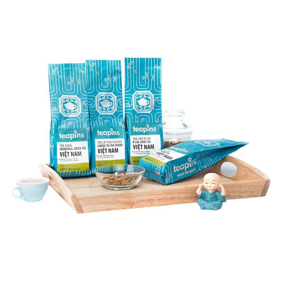 Combo Teapins Trà Xanh + Trà Lài Thái Nguyên (Gói 70gr) | Shopee Việt Nam