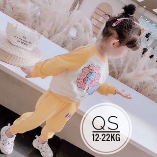 Bộ dài bo ống bé gái hình hoa