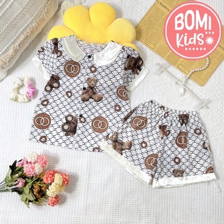 [ 10KG - 32KG ] Đồ Bộ Bé Gái Pijama lụa Mango mềm mịn cho bé gái_BM10
