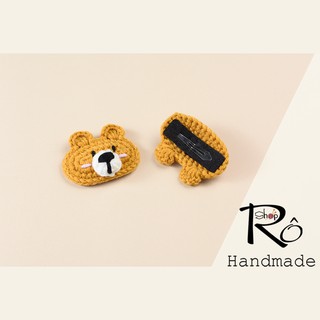 Kẹp tóc gấu bông babe dễ thương cho nữ và bé gái 5cm |Cặp tóc mái len Handmade đẹp |Shop Rô Handmade