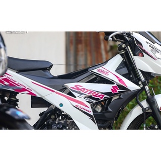 Tem Rời Dán Xe Raider - Satria FI Trắng Hồng Chữ F150 Cực Đẹp, Hàng 3 Lớp Chất Lượng Cao Không Bay Màu .Team Decal