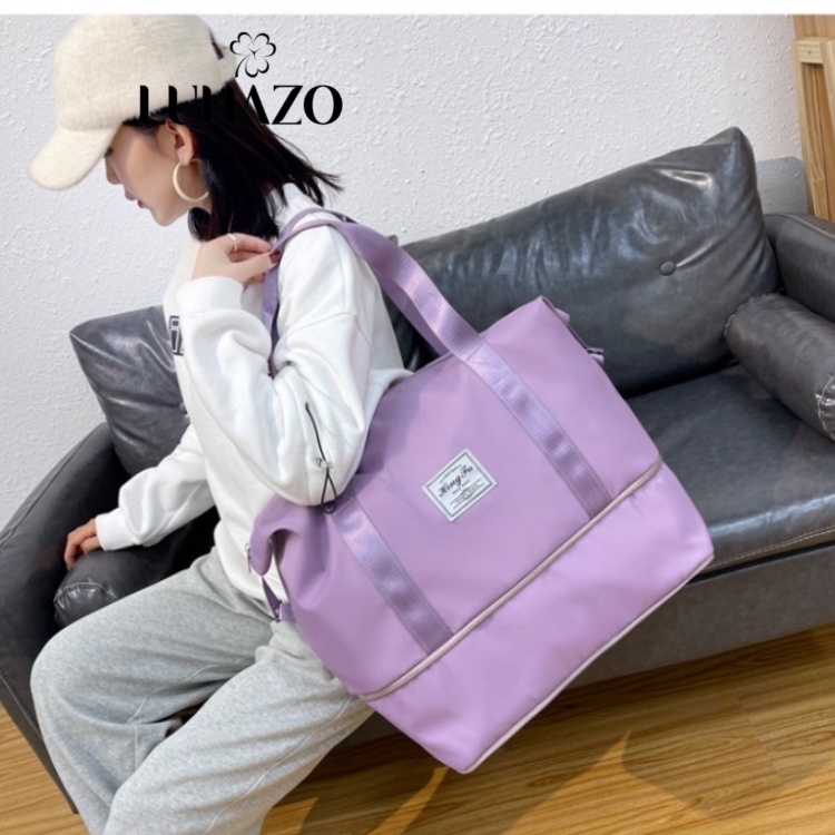 Ảnh Túi du lịch cỡ lớn đi biển LUHAZO cho nam nữ đa năng đựng đồ mỹ phẩm cá nhân đi du lịch 2 tầng K1T2-1 2