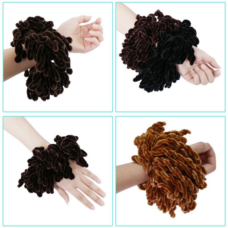 Dasbsug 1 Phụ Nữ Hồi Giáo Lông Tơ Nhung Hijab Scrunchies Màu Trơn Tròn Tóc Lớn