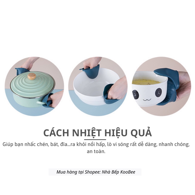 Găng Tay Silicon Chống Nóng Cách Nhiệt KOOBEE – Thiết Kế Chống Trơn Trượt, Cầm Nhấc Đồ Nóng An Toàn| PKB09