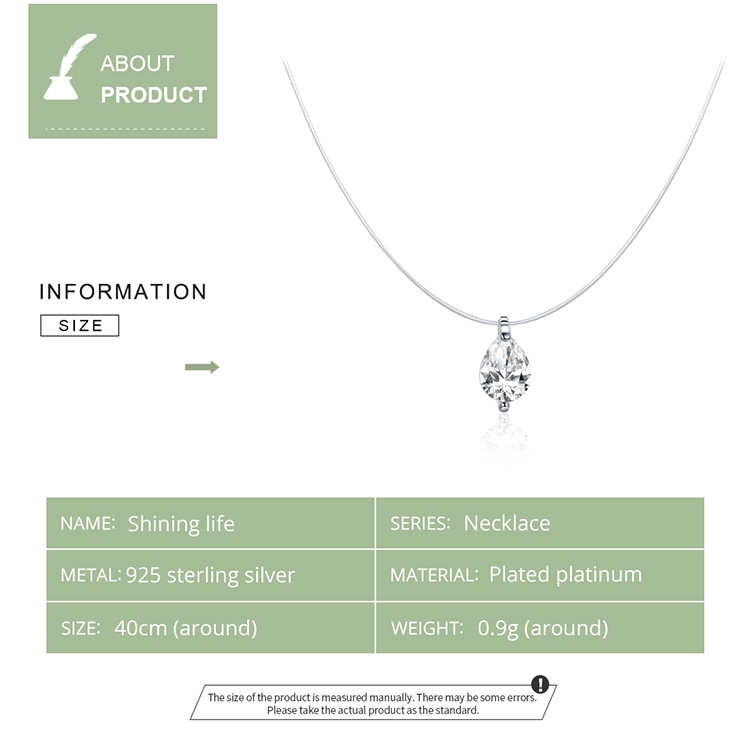 Vòng cổ mặt dây chuyền bạc Bamoer 925 Shining Life SCN332