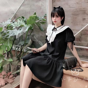 Siêu hot Váy Nhung phối bèo cổ