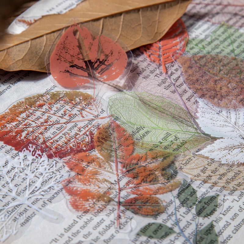 Sticker vintage hoa lá mùa thu chất liệu PVC 30 miếng dán HD170-K69 DIY Crafts, Scrapbook, Journal, Diary, Planner.