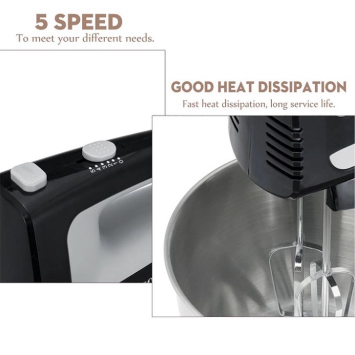 Máy đánh trứng để bàn, máy trộn bột DORON 400W công suất cao, 5 tốc độ, thố inox dung tích 3.5l