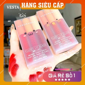 Son Kem Lì 💕𝑭𝒓𝒆𝒆𝒔𝒉𝒊𝒑💕 Son Herorange - Son Dưỡng Nội Địa Trung Set 3 Cây