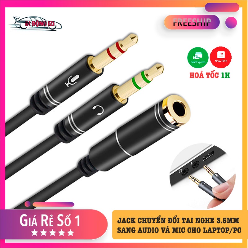 Jack Chuyển Đổi Tai Nghe 3.5mm Sang Audio Và Mic - Jack Gộp Tai Nghe và Mic 3.5mm Cho Laptop, Máy Tính PC | BigBuy360 - bigbuy360.vn