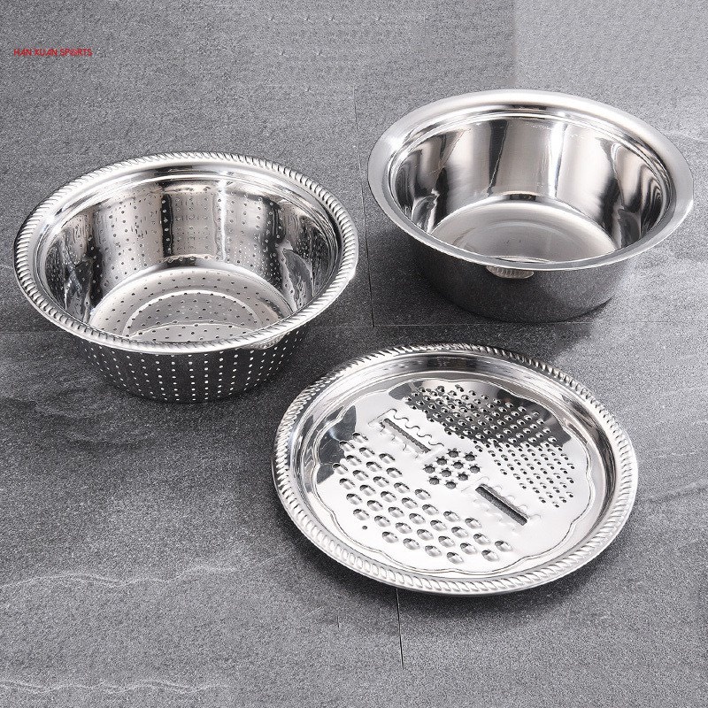 Bộ Nạo Rau Củ Quả Inox cao cấp,Rổ nạo rau củ đa năng,tiện lợi dùng nhà bếp