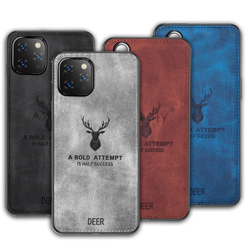 Ốp Điện Thoại Vải Chắc Chắn Tương Thích Cho iPhone 11 Pro Xs Max XR Xs X 8 7 Plus SE 2020 Họa Tiết Vải Nai Sừng Tấm Hươu Mềm