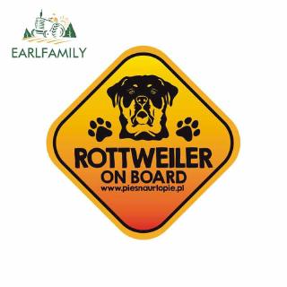 EARLFAMILY 13x13cm Rottweiler Xe Dán Vinyl Chống Thấm Nước 3D Truyện Tranh Xe Máy Decal