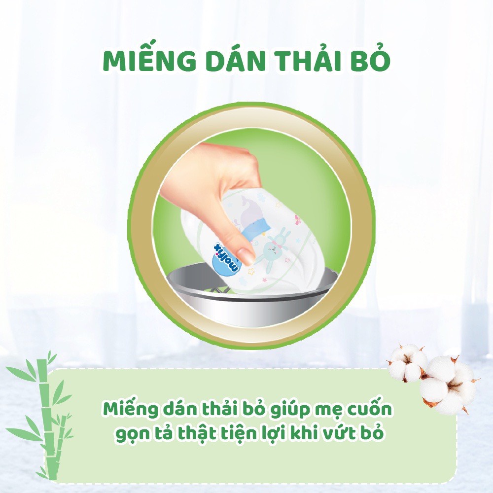 Tã Bỉm Molfix Thiên nhiên Ultra Cộng Miếng quần / dán đủ size NB74/S88/M82/L76/XL70/XXL64