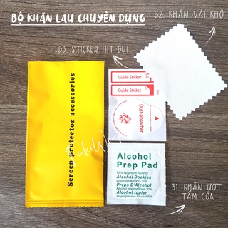 Combo 3 Khăn Lau Hỗ trợ Vệ Sinh Dán Cường Lực Điện Thoại