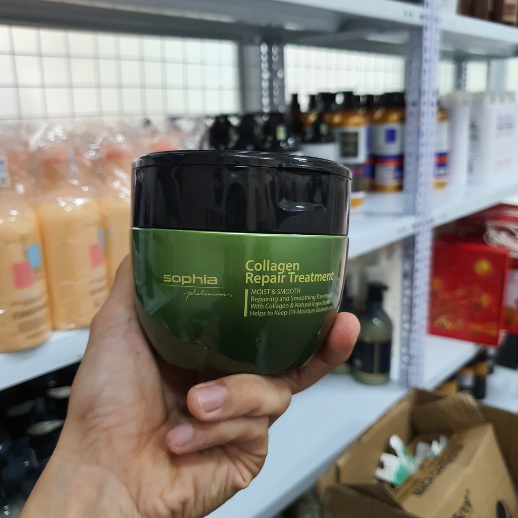 Kem Ủ Hấp Tóc SOPHIA Platinum Collagen Repair Treatment 450ml | Dưỡng Tóc Mềm Mượt, Hỗ Trợ Phục Hồi Tóc Khô Xơ.