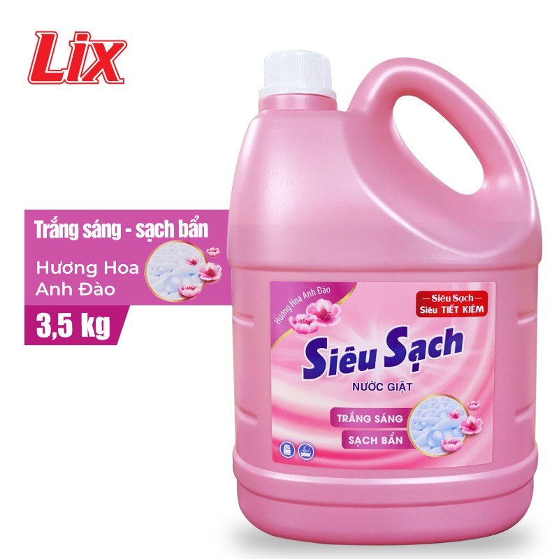 Ảnh Nước giặt Lix Siêu sạch hương hoa anh đào 3.5kg N2504 làm sạch cực nhanh vết bẩn, tăng gấp đôi sức mạnh giặt tẩy 2