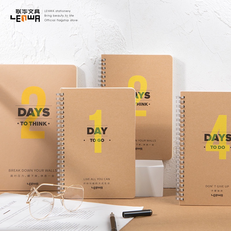 Sổ lò xo A5 B5 kẻ ngang 136 trang bìa Kraft vintage đơn giản mà tinh tế phù hợp ghi chép làm bullet journal,planner