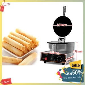 Máy làm bánh quế cuộn công nghiệp 1300W điều chỉnh 50 - 300 độ, làm nóng nhanh