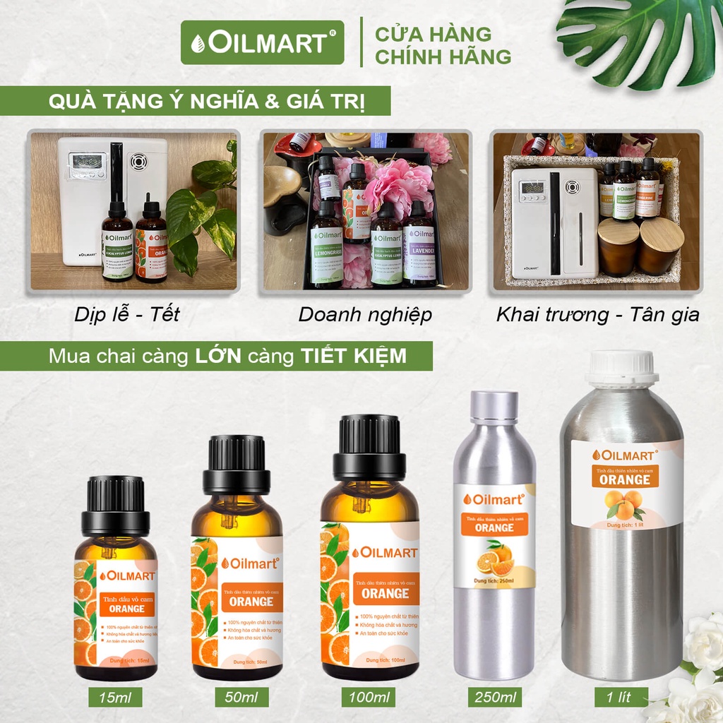 Ảnh Tinh Dầu Xông Thơm Phòng, Khử Mùi, Đuổi Muỗi Oilmart - Thông, Sả Chanh, Quế, Bạch Đàn Chanh, Cam, Oải Hương 15ml 3