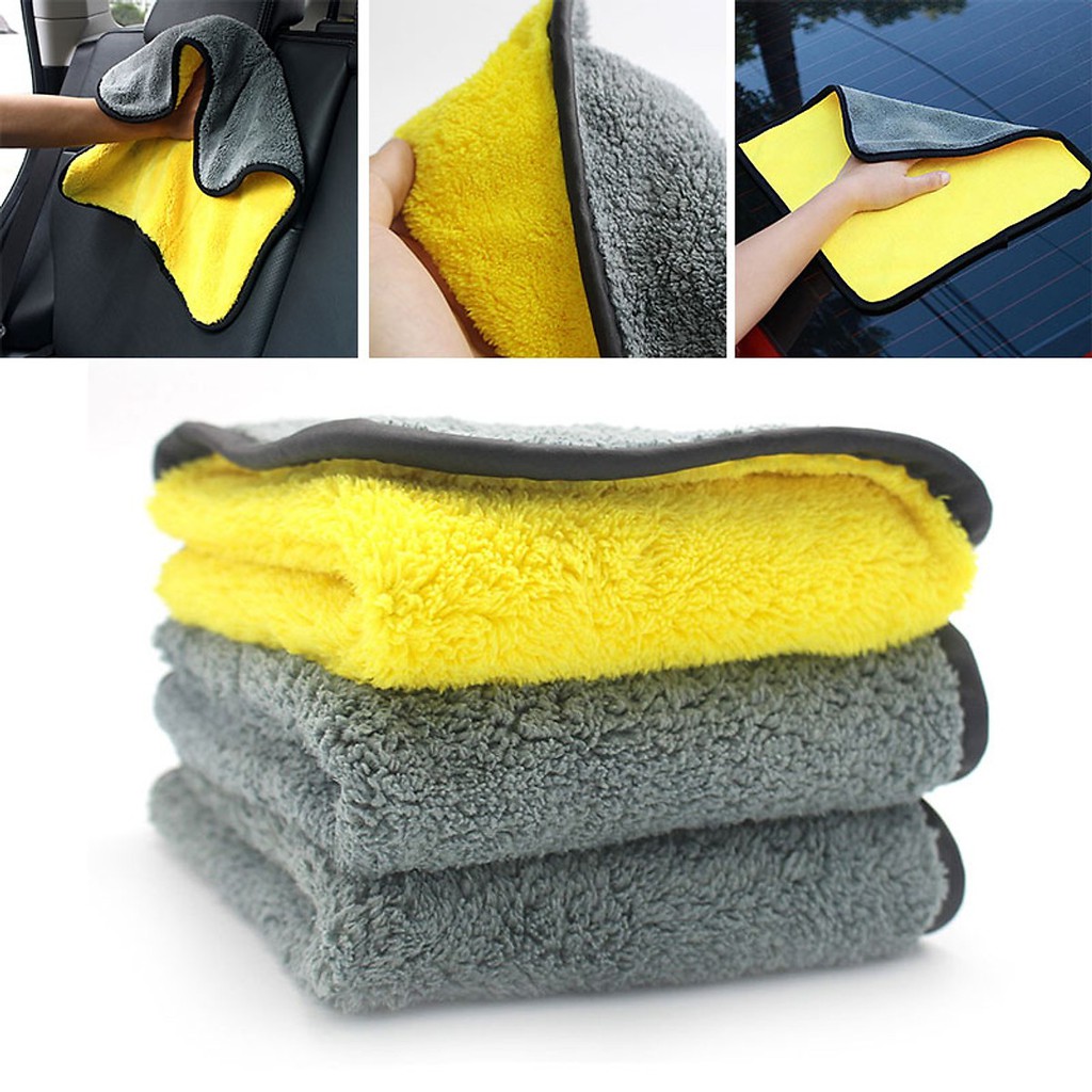 Khăn lau xe ô tô 2 mặt cao cấp sợi Microfiber