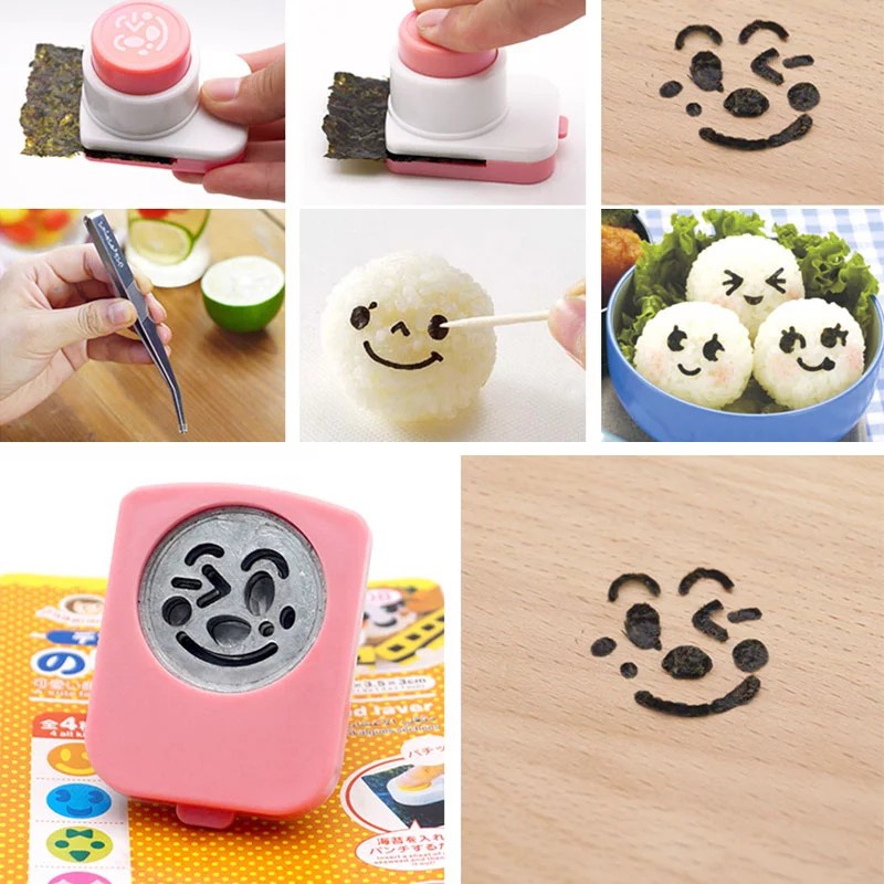 Khuôn làm cơm rong biển dập nổi họa tiết hoạt hình cho bé