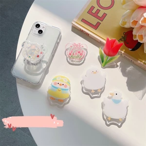 Giá Đỡ Điện Thoại Dạng Nhẫn Xỏ Ngón Tay Hình Vịt Hoạt Hình Có Thể Thu Gọn Chống Sốc Cho Điện Thoại