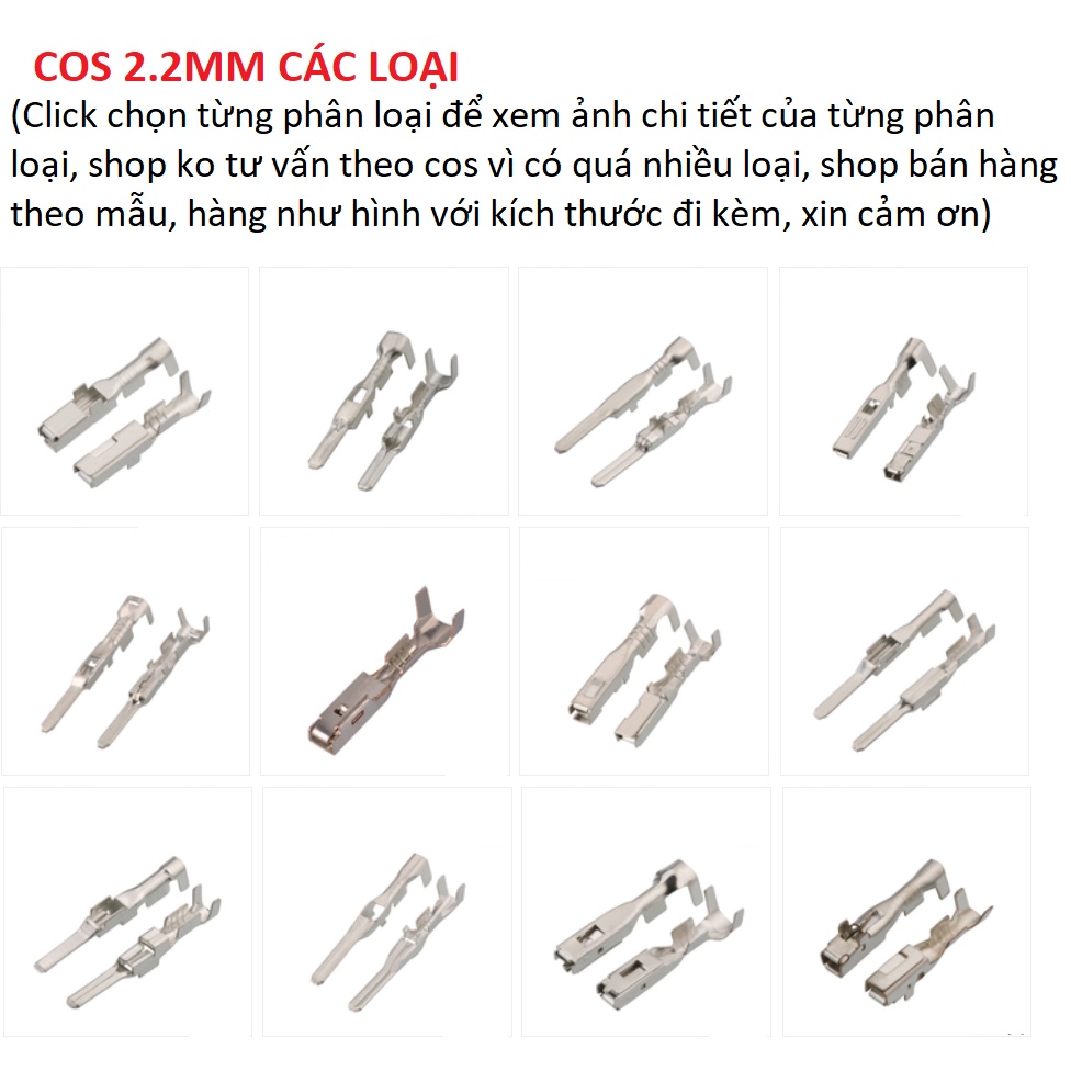 10 cái - Đầu Cos 2.2mm đực cái các loại (giá 10 cái) | Shopee Việt Nam