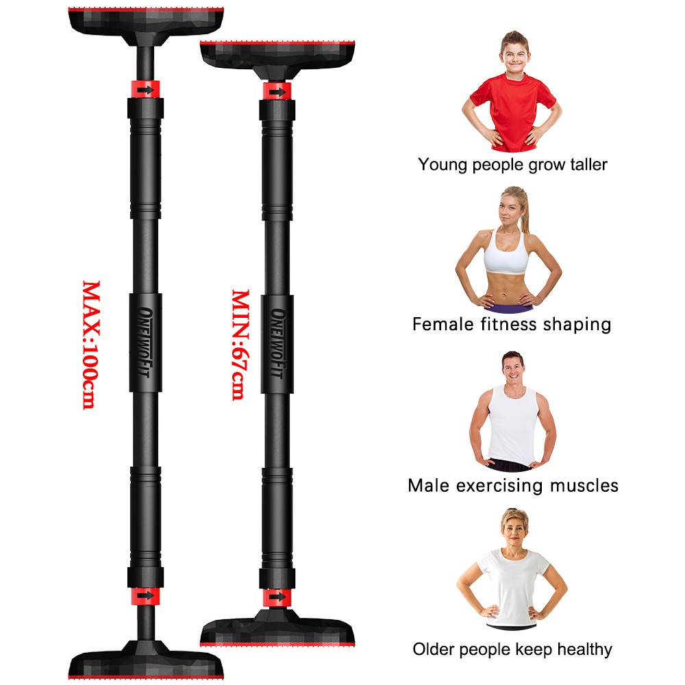 Ảnh OneTwoFit thanh xà đơn gắn cửa Treo Tường Thanh ngang có thể điều chỉnh Gắn tường 67-100cm 2
