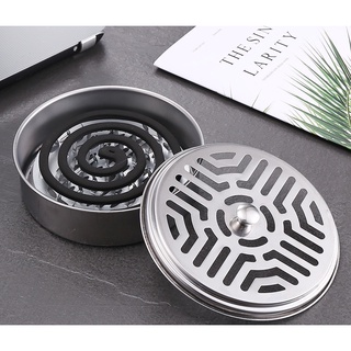 Hộp đựng nhang muỗi INOX CÓ NẮP ĐẬY T2 Khay đựng nhang muỗi an toàn T2