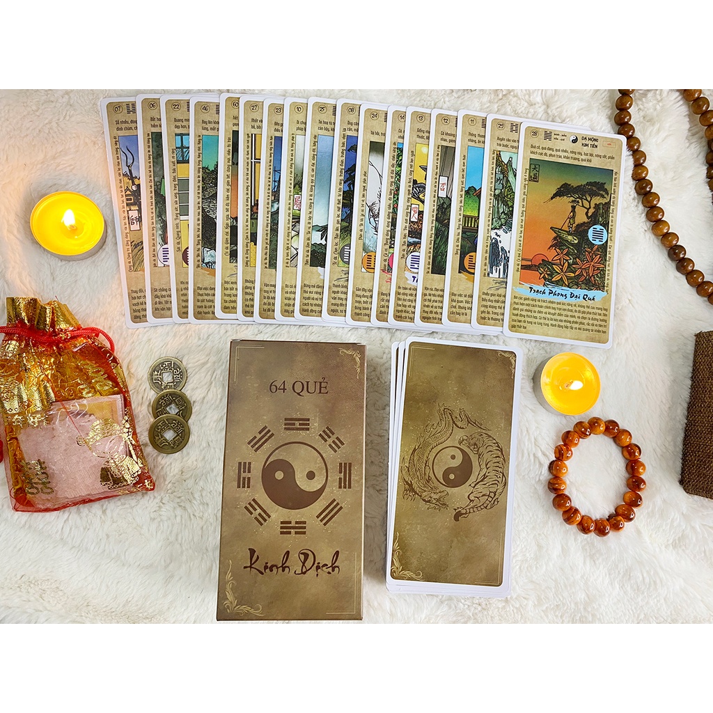 Bộ Bài Kinh Dịch 64 Quẻ - Tự Nghiệm Sáng Suốt | Thẻ Bài (64 Lá) Đạo Quân Tử