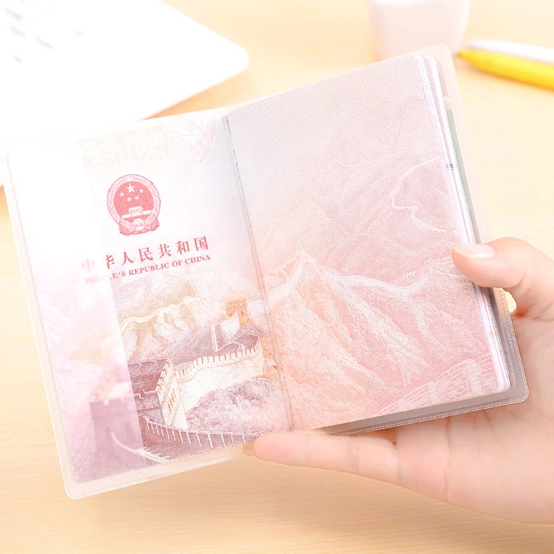 Vỏ Bọc Hộ Chiếu/Thẻ ID Bằng PVC Mặt Nhám Trong Suốt Chống Thấm Nước/Bẩn/Bẩn Dùng Khi Đi Du Lịch