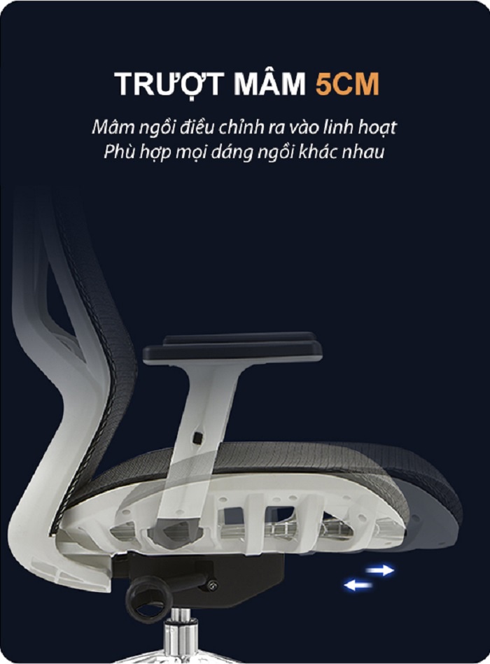Mô tả Ghế công thái học Nghia Furniture Spider, Full lưới thoáng khí, ngả sâu 135 độ, bảo hành 3 năm - 6