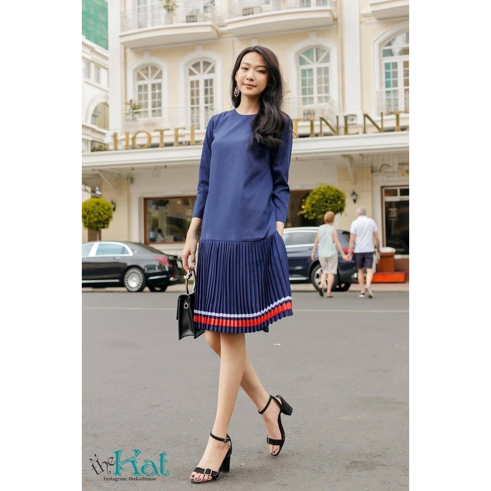 Đầm Suông Chữ A Xếp Ly Chân The Kat House, hàng thiết kế 100%, mặc đi làm đi chơi đều đẹp
