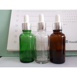 Lọ Tinh Dầu 30ml Nắp Bóp Giọt Thủy Tinh Khoen Vàng hoặc Bạc Nhiều Màu Xinh Xắn