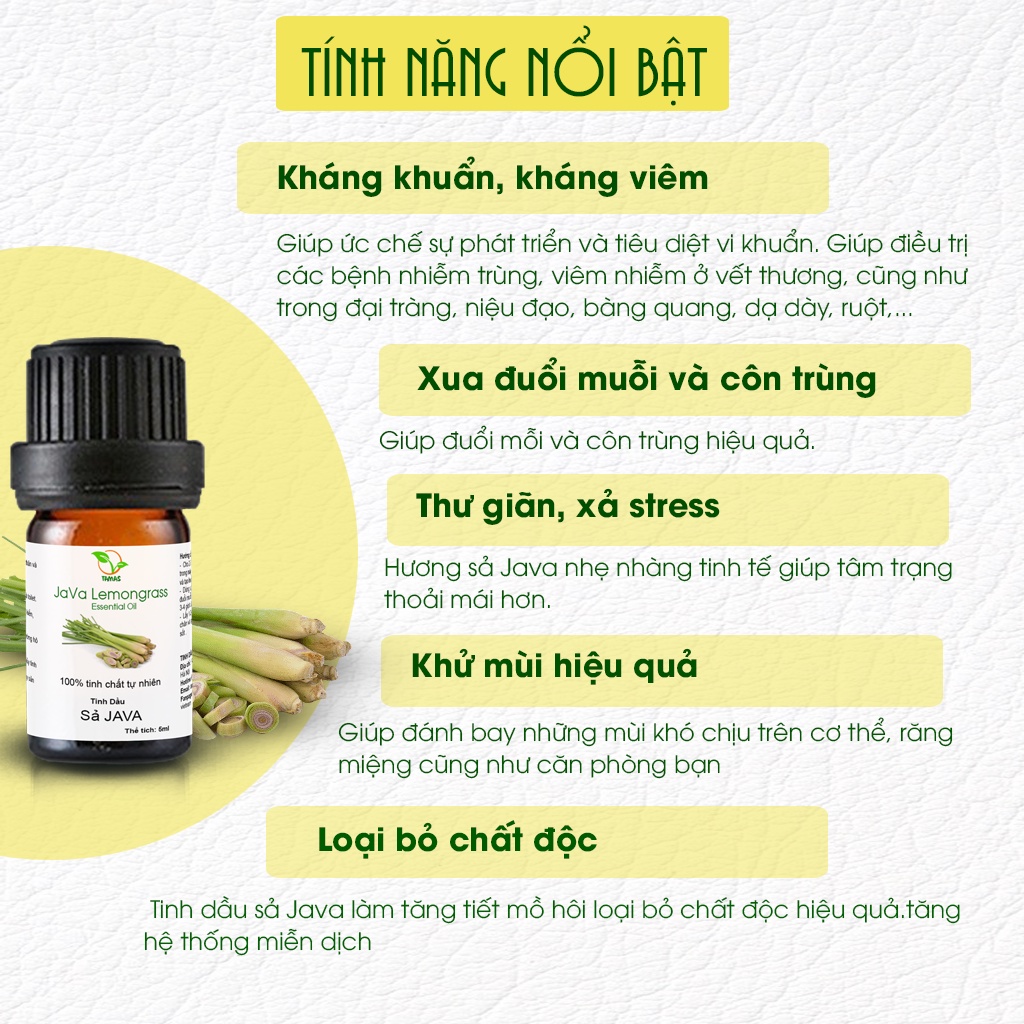 Ảnh Bộ 3 Chai Tinh Dầu Nguyên Chất TAMAS 5ml Hương Sả Chanh, Quế, Bạc Hà, Cam,...Tinh Dầu Thơm Phòng, Thư Giãn, Đuổi Muỗi 4