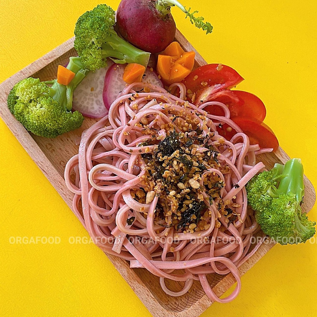 Mì rau củ bản to Orgafood hộp 300 gram 10 vắt, mì hữu cơ sấy lạnh không ...