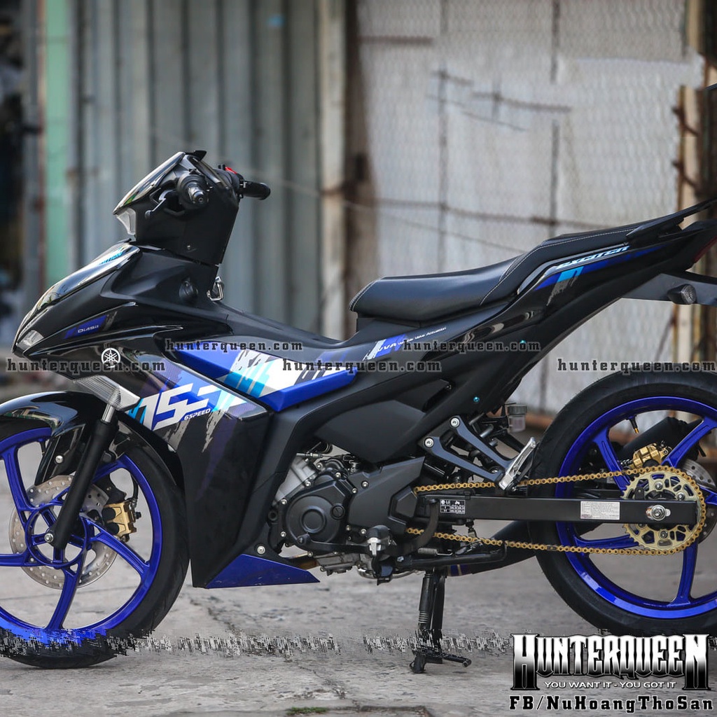 Tem rời in UV cao cấp. Decal Exciter 155 màu đen, tem xanh. Mẫu hot 2022. Không bay màu