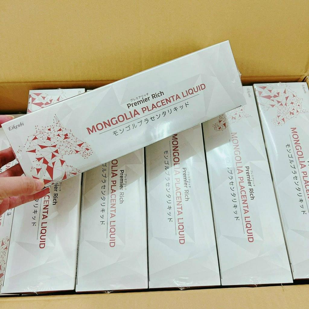 Nước Uống Nhau Thai Ngựa Chiến Mongolia Placenta, Hộp 30 Ống 10ml