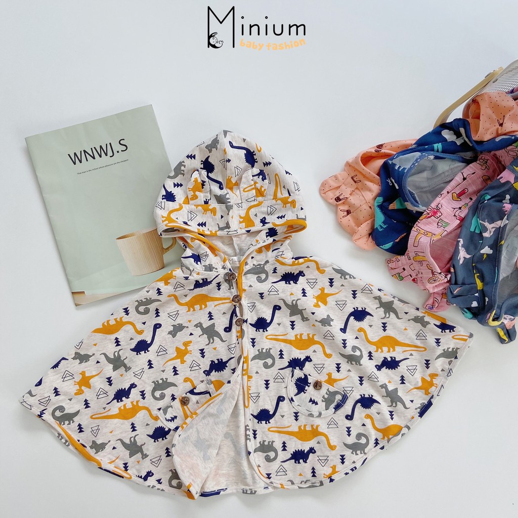 Áo choàng chống nắng cho bé trai, gái  miniumbabyfashion, kiểu cánh dơi trẻ em chất cotton-ACKLCAM
