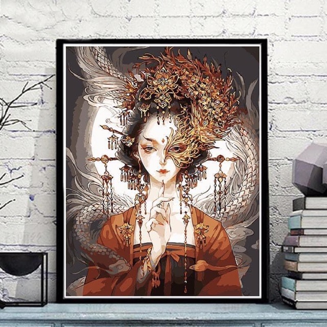 Tranh Tô Màu Số Hóa Mẫu Nàng Thơ Cổ Trang | Shopee Việt Nam