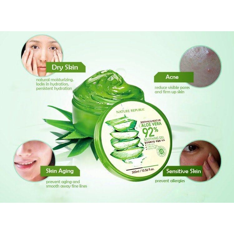 Ảnh Gel lô hội dưỡng đa năng NATURE REPUBLIC Soothing & Moisture Aloe Vera 92% Soothing Gel 300ml 2
