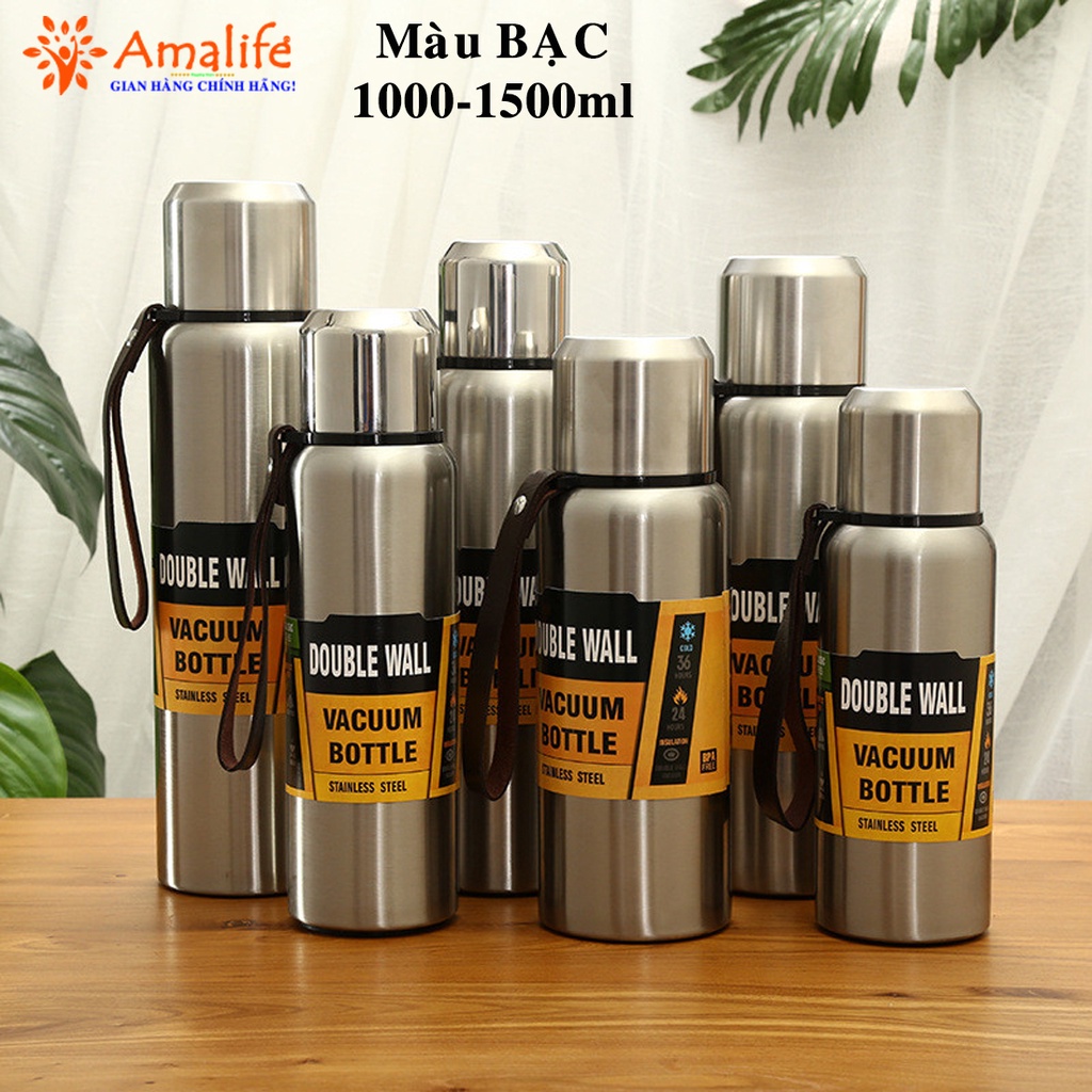 Mô tả Bình Nước Giữ Nhiệt Cute 1000-1500ml Inox Giữ Nóng Lạnh 8-12 Tiếng Có Nắp Uống, Lưới Lọc Bình Trà, Ly Nước Hãng Amalife - 3