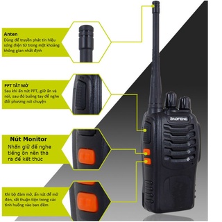 Bộ Đàm Baofeng BF-888s Gồm 16 Kênh, Âm Thanh Chuẩn, Cự Li Liên Lạc Tới 3km, Pin Trâu, Chính Hãng