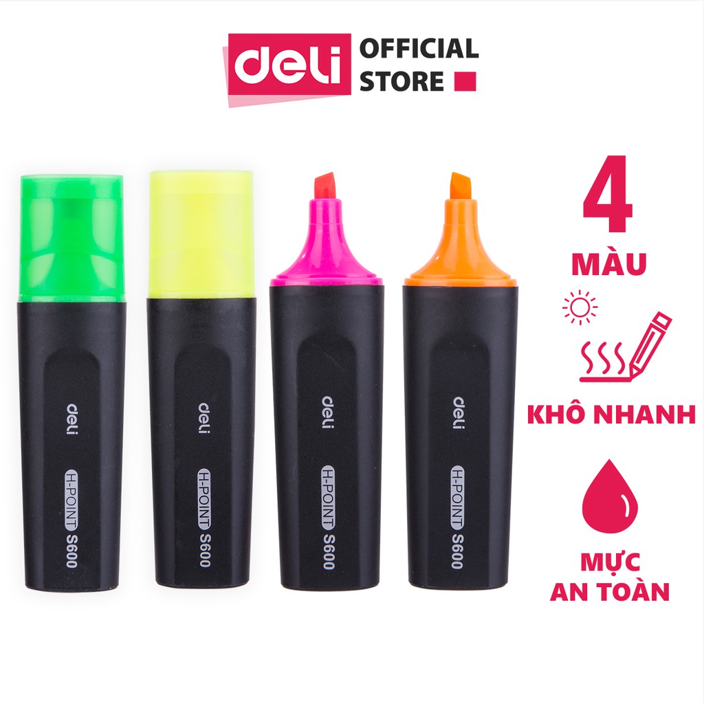 [LIFEMC02BPABAU -10% đơn 250K] Bút nhớ dòng Deli - Bút dấu dòng - Bút highlight - ES600