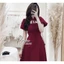 V11.đầm tiểu thư tay bồng thắt nơ chất chéo Hàn cao cấp 3 màu Đỏ-Đen-Trắng (hàng có sẵn-video quay thật)