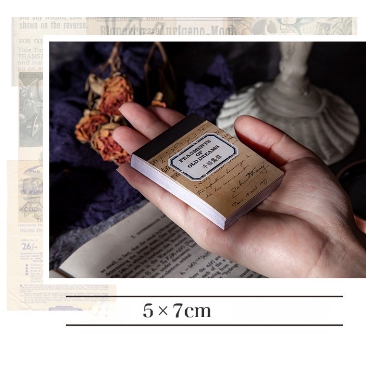 Sticker dán sổ vintage retro set 50 miếng HD22-K90 Tập nhãn dán trang trí sổ tay bullet journal scrapbook album nhật ký